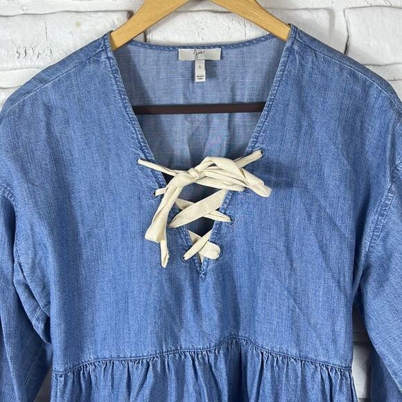 Joie lace up chambray top size small - Picture 3 of 11